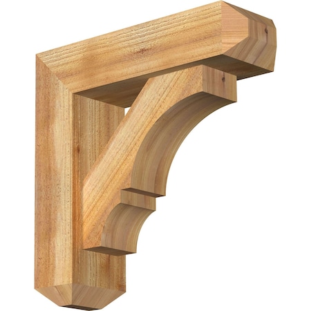 Ekena Millwork Balboa Craftsman Rough Sawn Bracket w/ Offset Brace, Western Red Cedar, 6"W x 20"D x 20"H BKT0604X20X20BOA04RWR